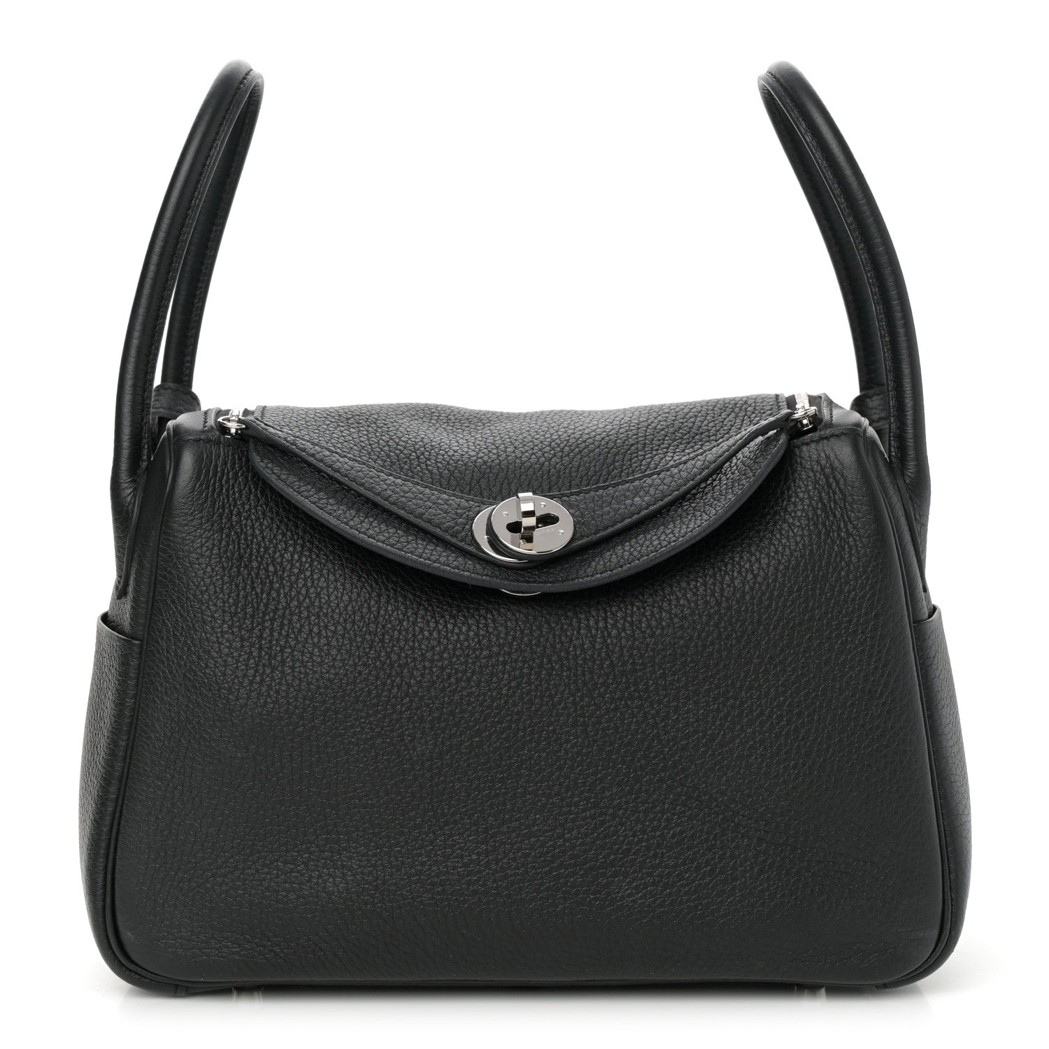Hermes Taurillon Clemence Lindy 26 Black 1 of 14