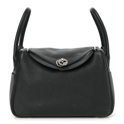 Hermes Taurillon Clemence Lindy 26 Black 1 of 14