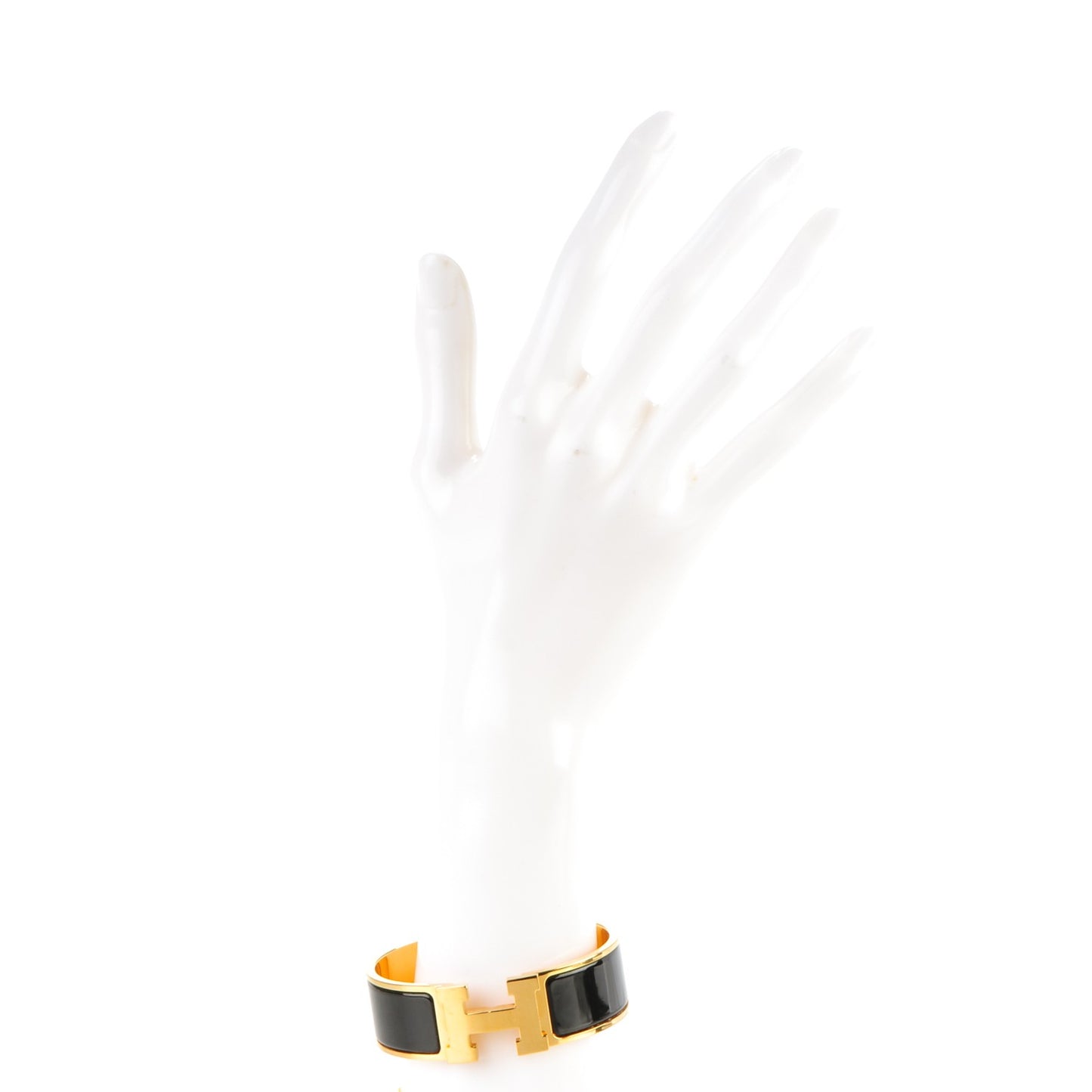 Enamel Wide Clic Clac H Bracelet GM Black