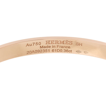 Hermes 18K Rose Gold Diamond PM Kelly Pave Bracelet SH 3 of 4