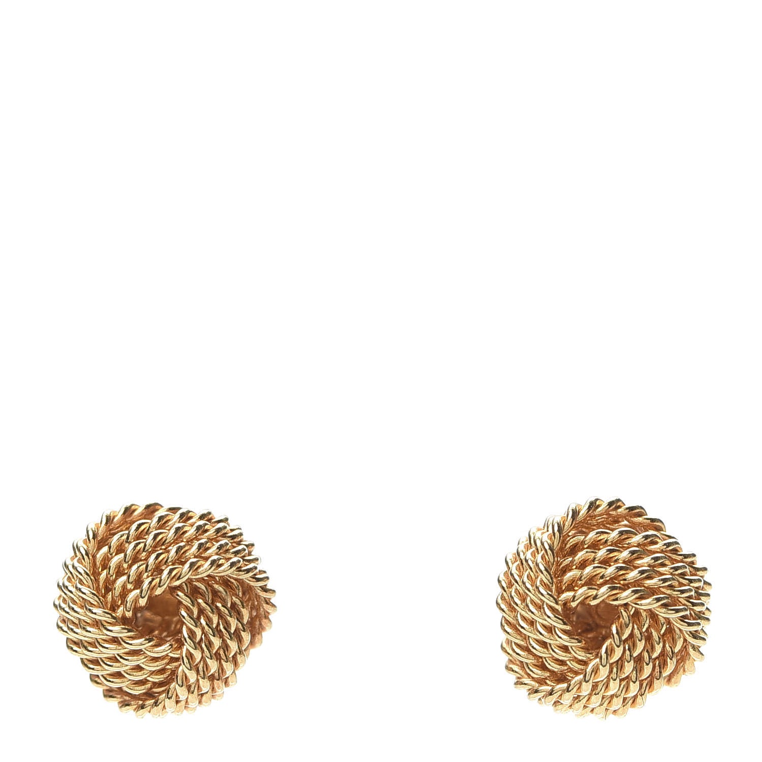 Tiffany 18K Yellow Gold Twist Knot Earrings 1 of 5