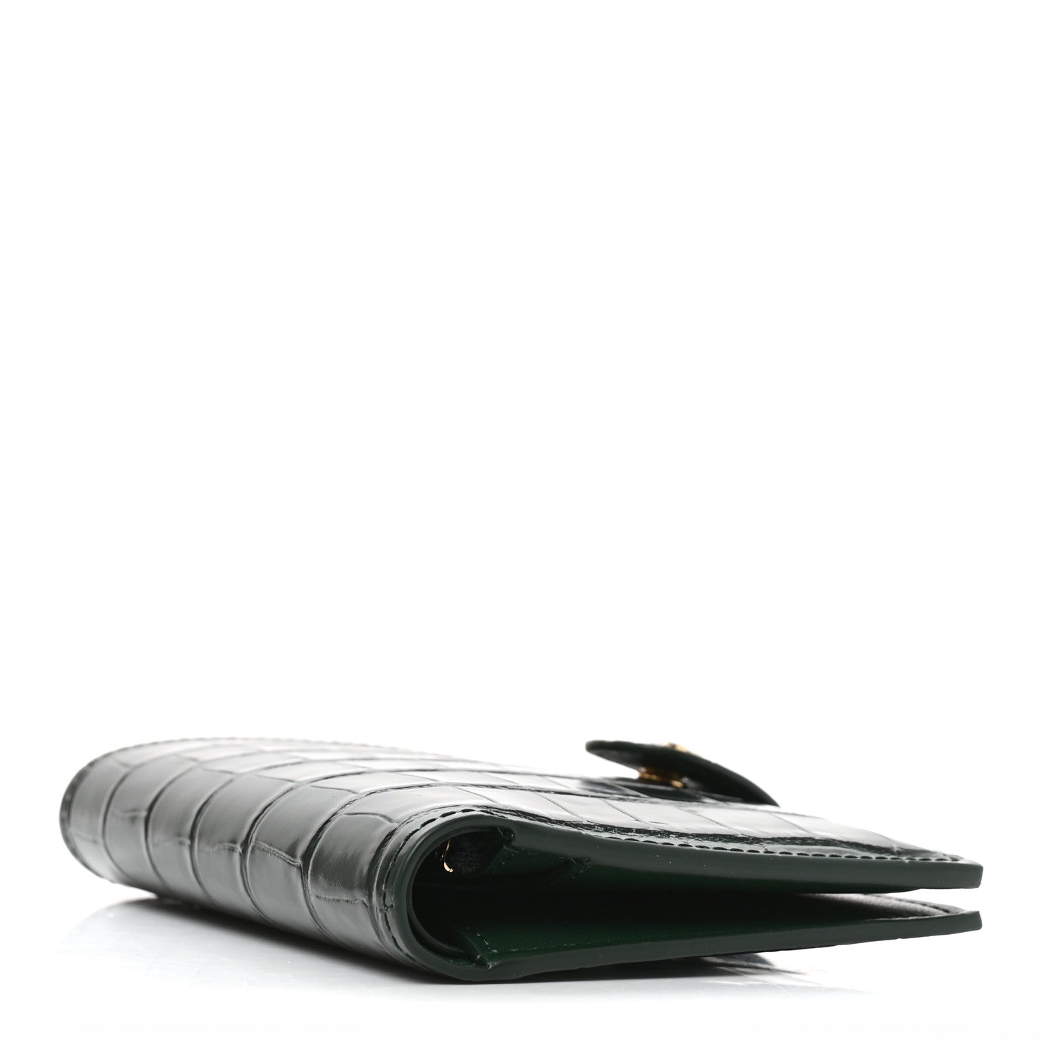 Chanel Calfskin Crocodile Embossed Crococo Passport Holder Emerald 4 of 8