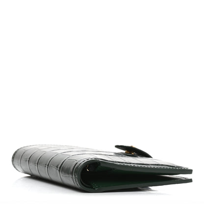 Chanel Calfskin Crocodile Embossed Crococo Passport Holder Emerald 4 of 8