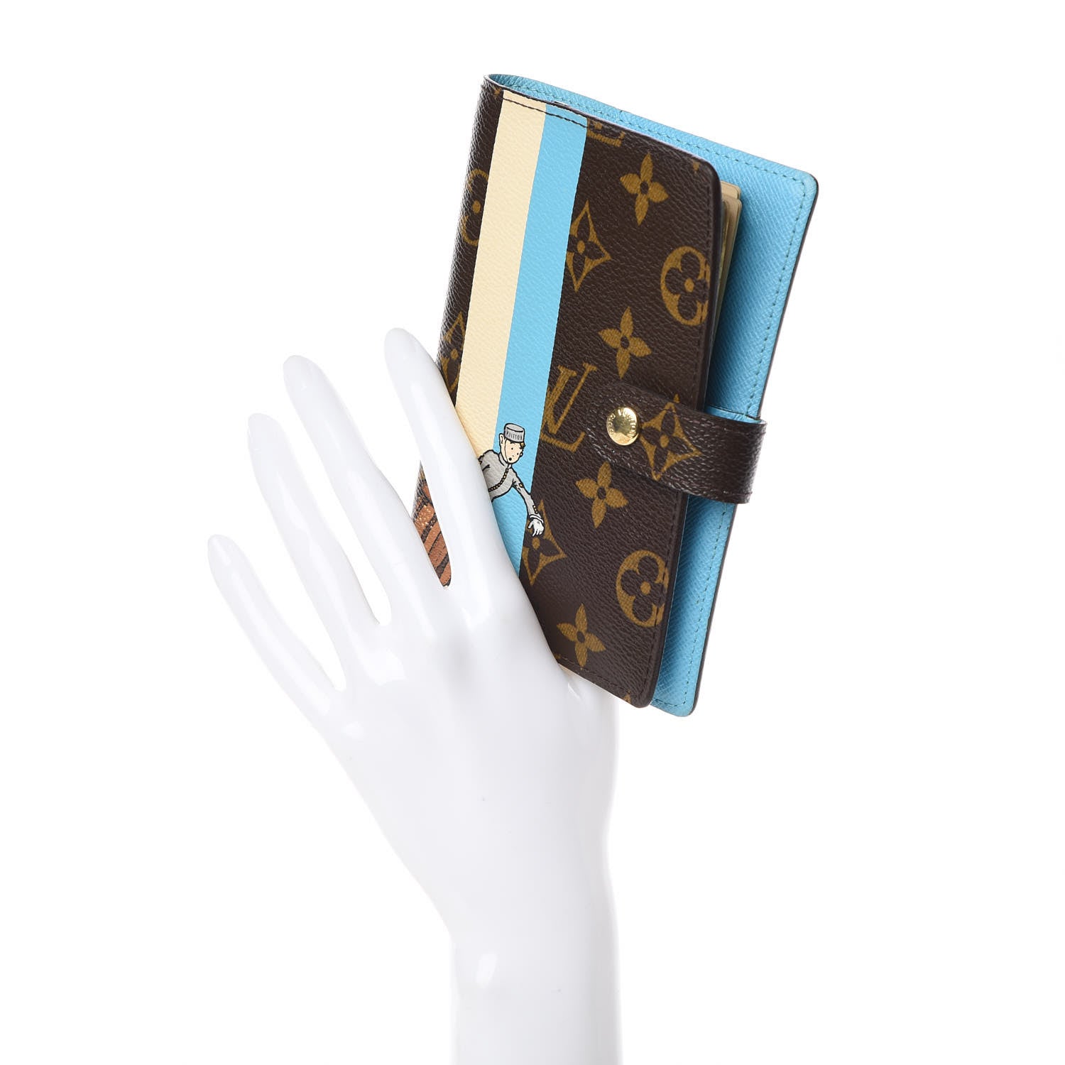 Louis Vuitton Monogram Groom Small Ring Agenda Cover Blue 2 of 7