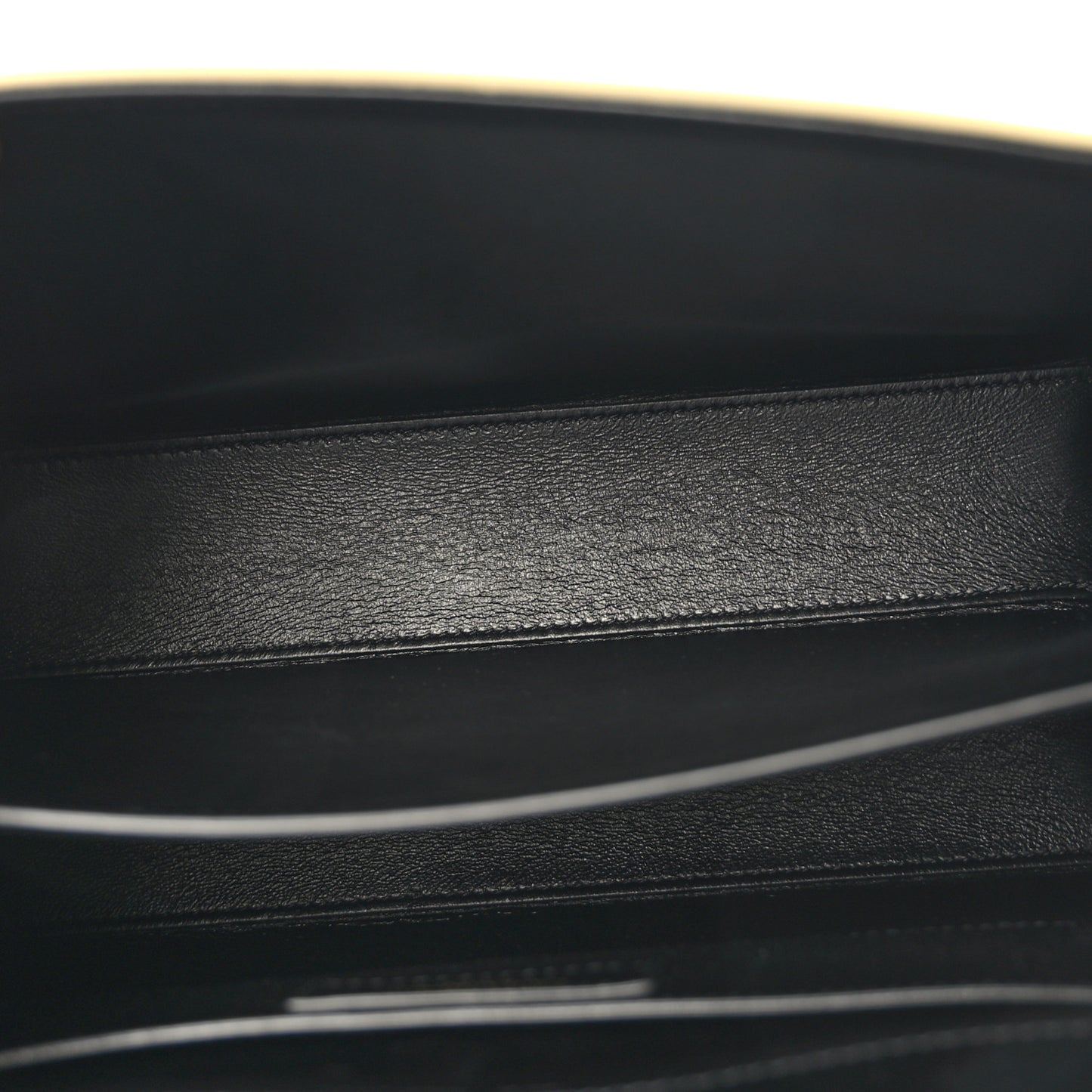 Smooth Shiny Calfskin Medium Classic Monogram Cassandra Top Handle Black Crema Soft