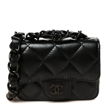 Chanel Lambskin Quilted Mini Chain Belt Bag So Black 1 of 11