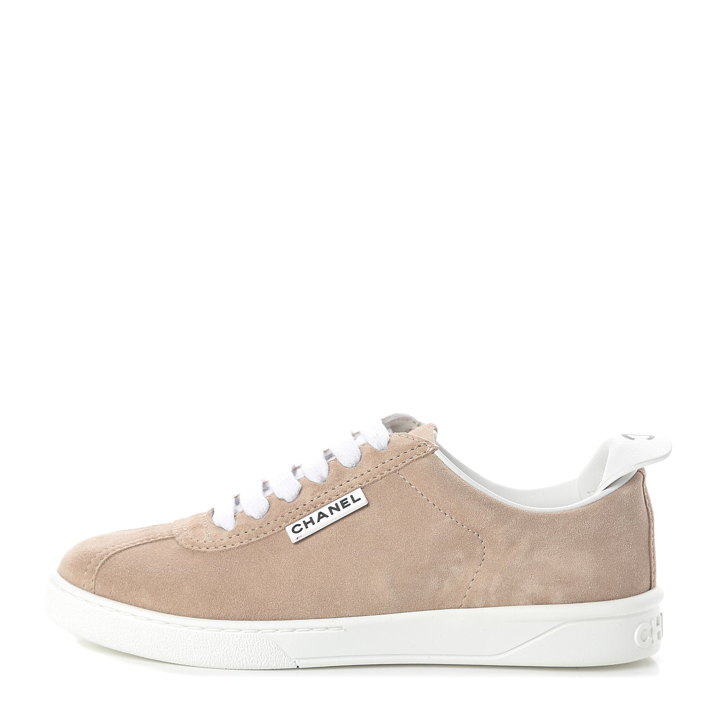 Suede Calfskin Womens Sneakers 36 Dark Beige