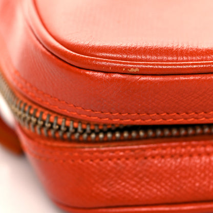 Chanel Grained Calfskin CC Button Medium Pouch Cosmetic Case Orange 15 of 15