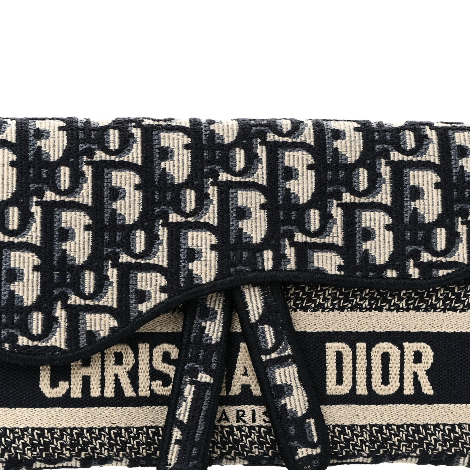 Christian Dior Oblique Slim Saddle Pouch Blue 8 of 10