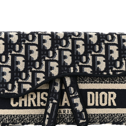 Christian Dior Oblique Slim Saddle Pouch Blue 8 of 10