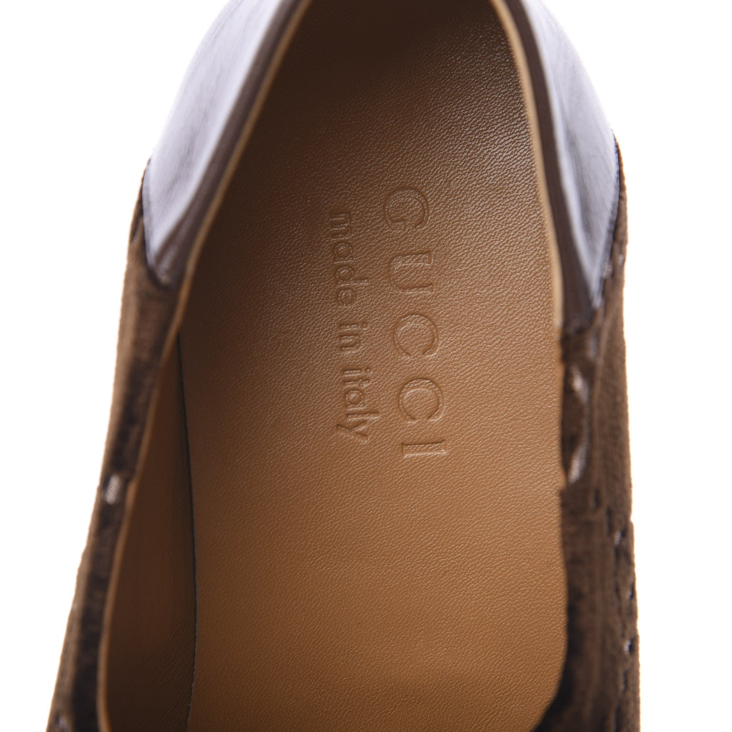 Gucci Velvet GG Monogram Goatskin Mens Horsebit Loafers 7 Brown Vintage Cocoa 7 of 9