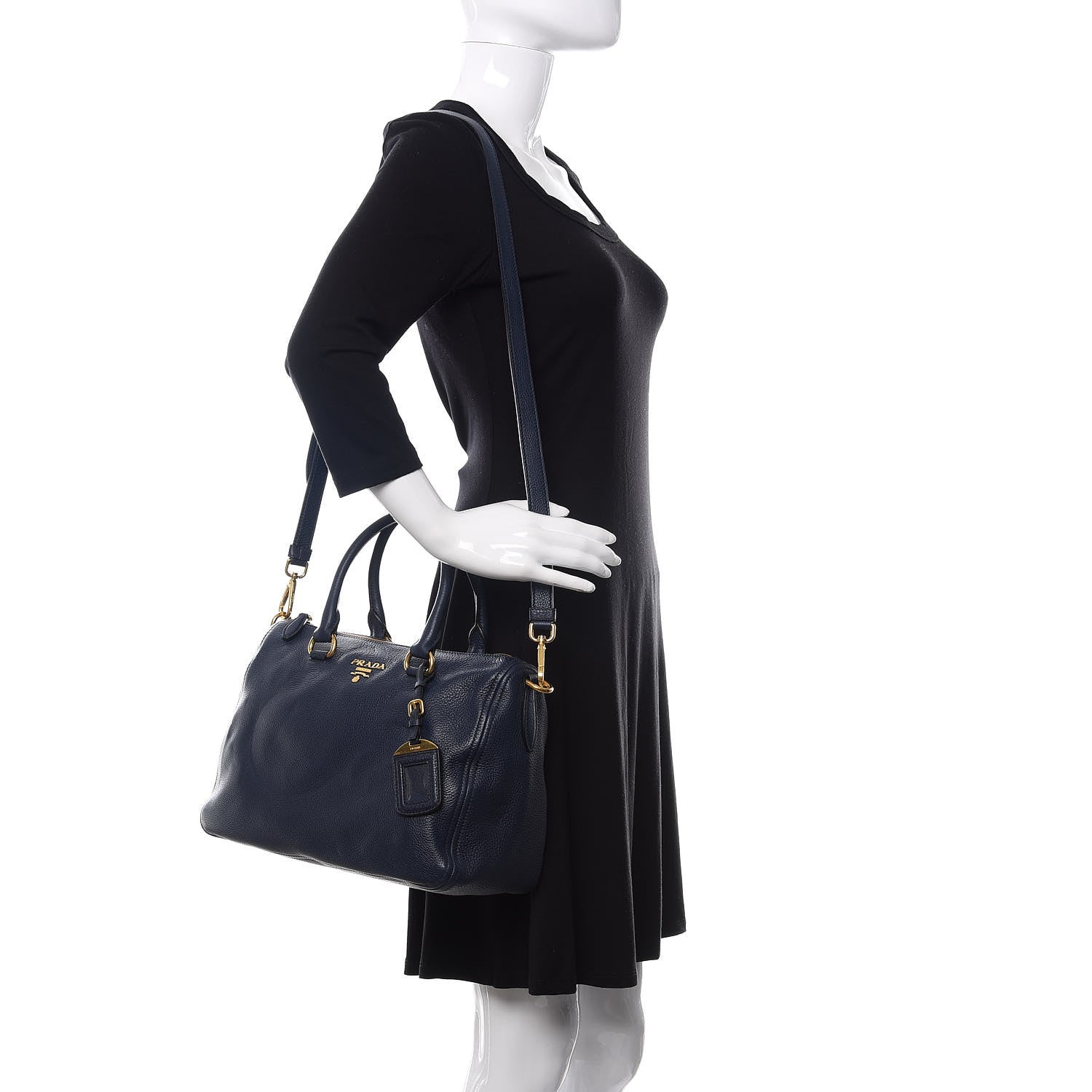 Prada Vitello Phenix Bauletto Baltico 2 of 9
