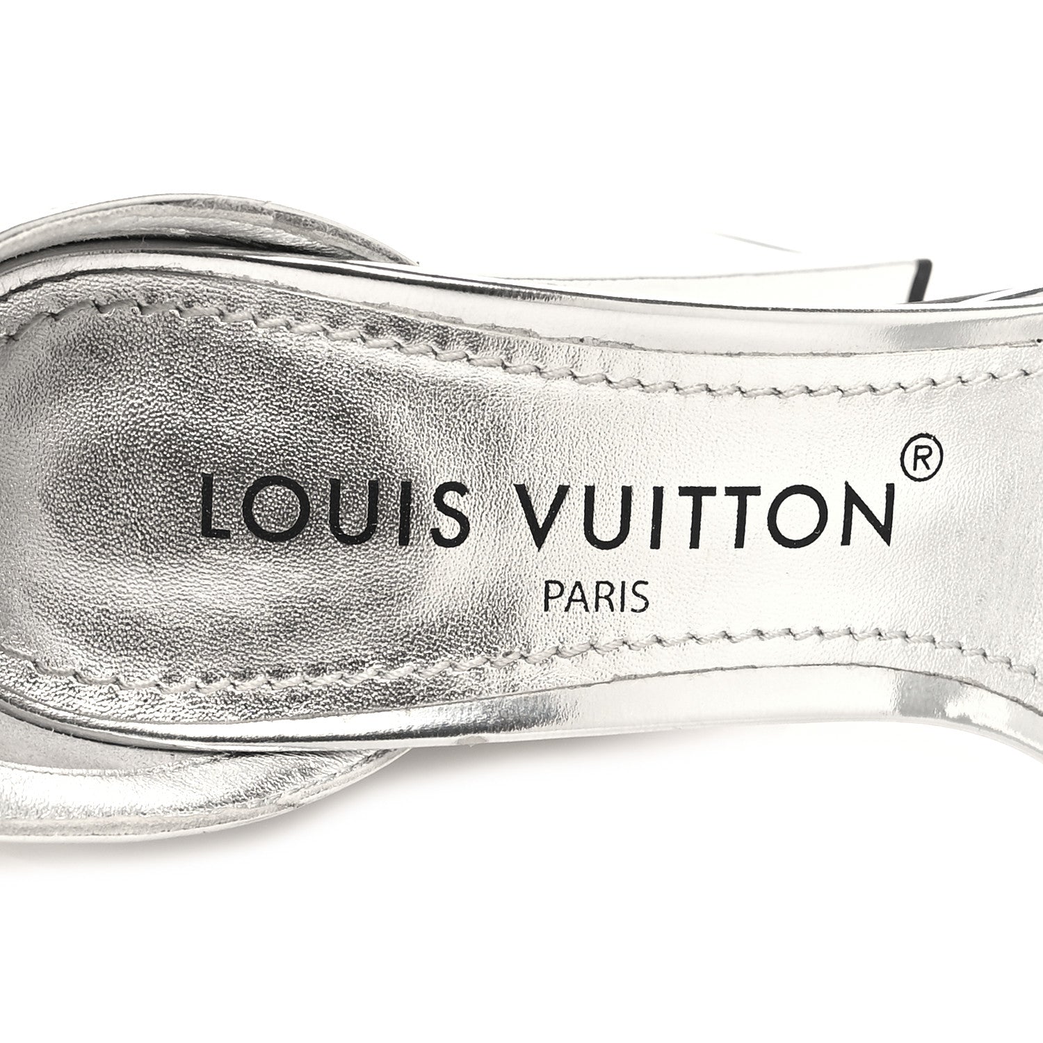 Louis Vuitton Metallic Calfskin Fame Platform Sandals 37 Cognac 8 of 8