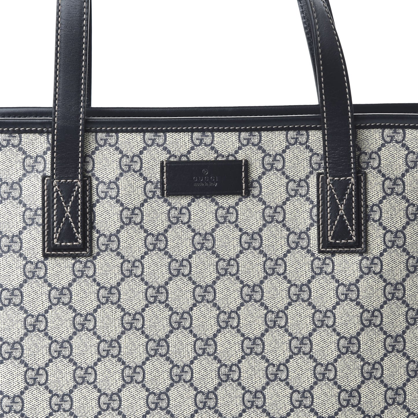 GG Supreme Monogram Medium Zippered Shopping Tote Black