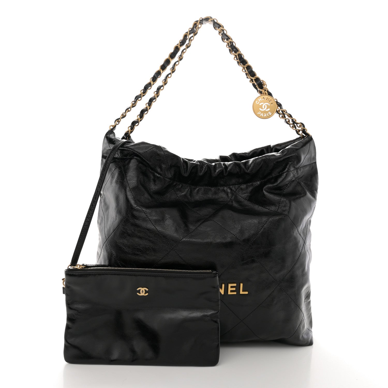Chanel Shiny Calfskin Quilted Chanel 22 Black 3 of 11