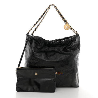 Chanel Shiny Calfskin Quilted Chanel 22 Black 3 of 11