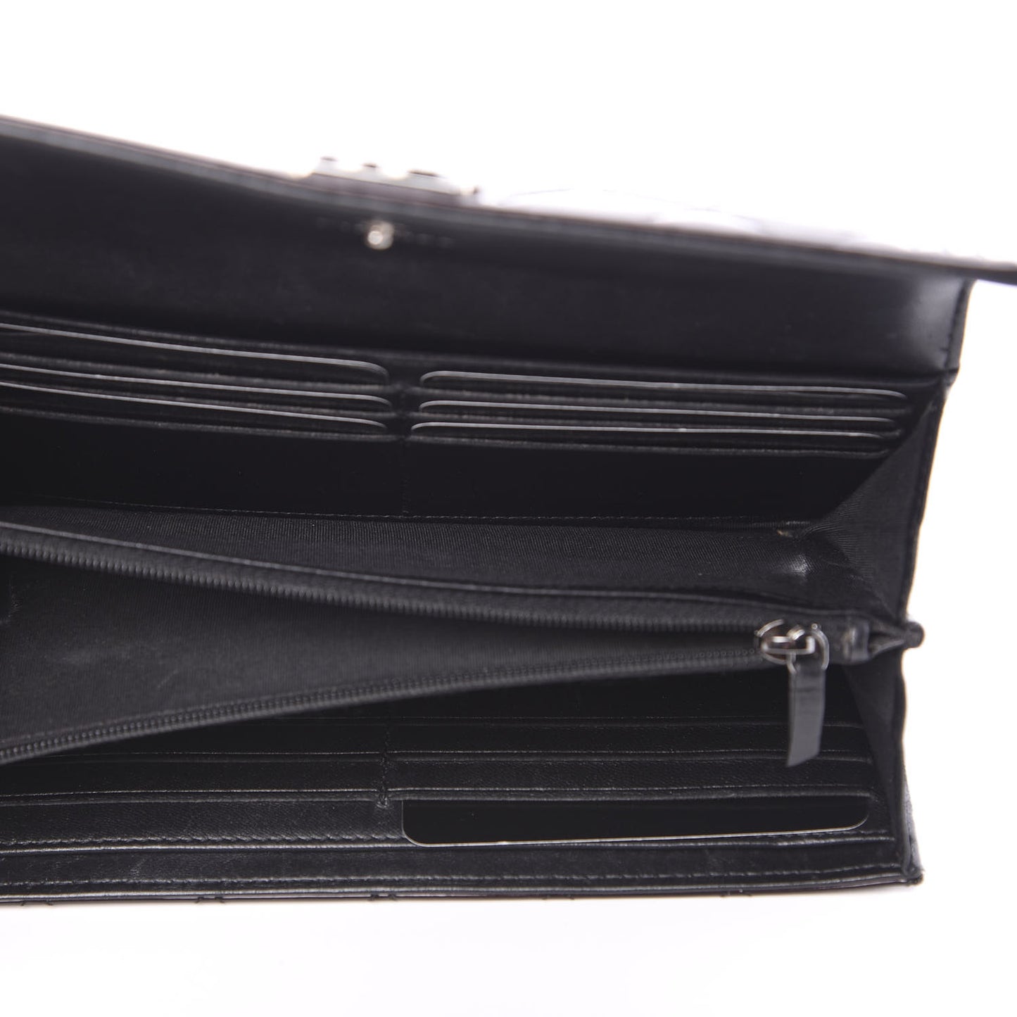 Patent Calfskin Quilted Boy Flap Wallet Burgundy