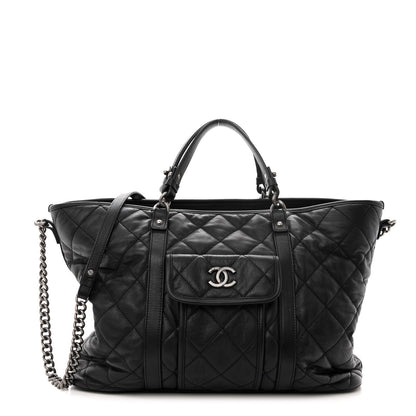 Chanel Calfskin Quilted Casual Riviera Tote Black 1 of 11