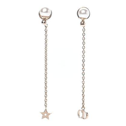 Christian Dior Pearl La Petite Tribale Dangle Chain Earrings Gold 1 of 4