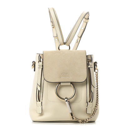 Chloe Suede Calfskin Mini Faye Backpack Off White 1 of 12