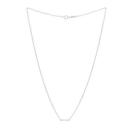 Tiffany Platinum Diamond Fleur de Lis Key Bar Pendant Necklace 3 of 6