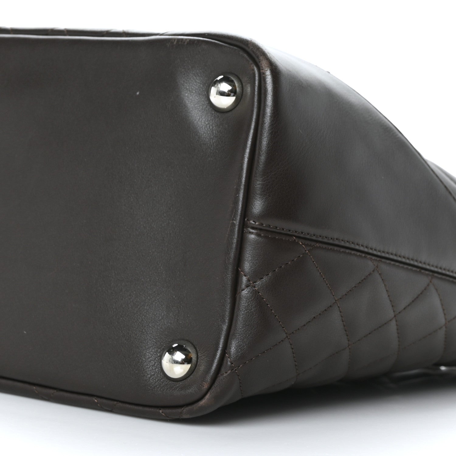 Chanel Calfskin Quilted Large Cambon Tote Brown 10 of 12