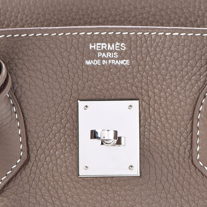 Hermes Taurillon Clemence Birkin 35 Etoupe 17 of 36
