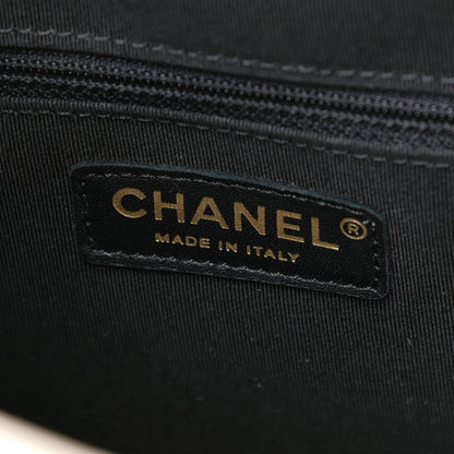 Chanel Calfskin Stitched Large Button Up Hobo Ivory Black 7 of 14