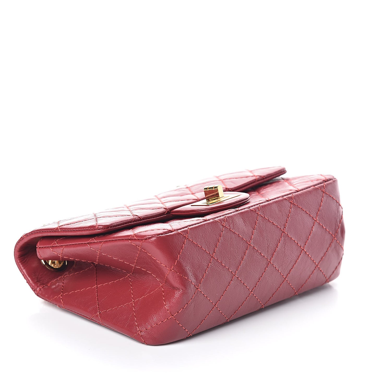Aged Calfskin Quilted 2.55 Reissue Mini Flap Red