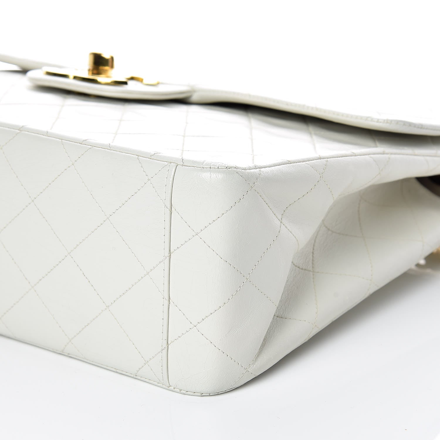 Chanel Lambskin Quilted XL Jumbo Single Flap White 6 of 18