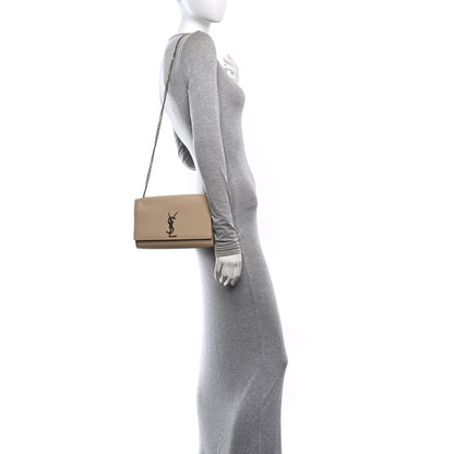 Saint Laurent Grain De Poudre Medium Monogram Kate Satchel Sable Beige 2 of 10