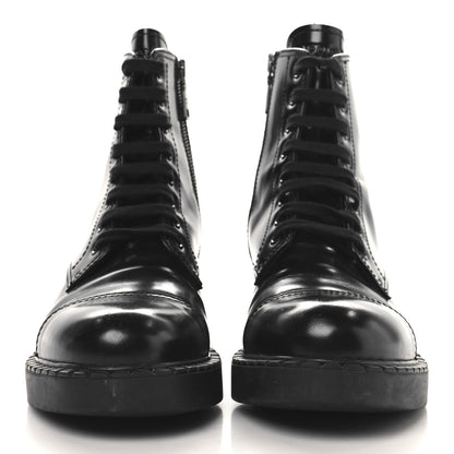 Prada Spazzolato Chocolate 50mm Combat Boots 38 Black 3 of 9
