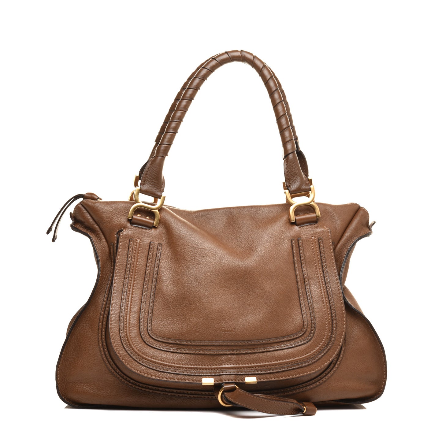Calfskin Large Marcie Satchel Nut