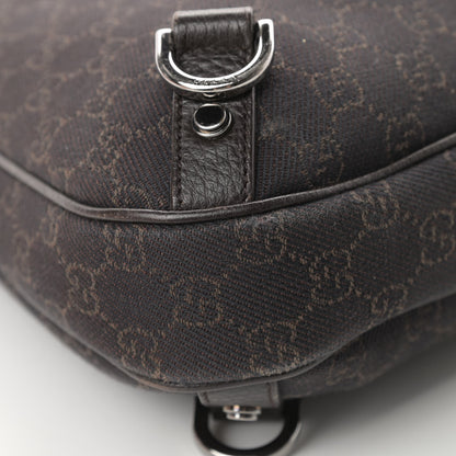 Gucci Denim Monogram Abbey D Ring Hobo Brown 12 of 13