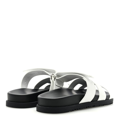 Hermes Calfskin Womens Chypre Sandals 35 White 4 of 7