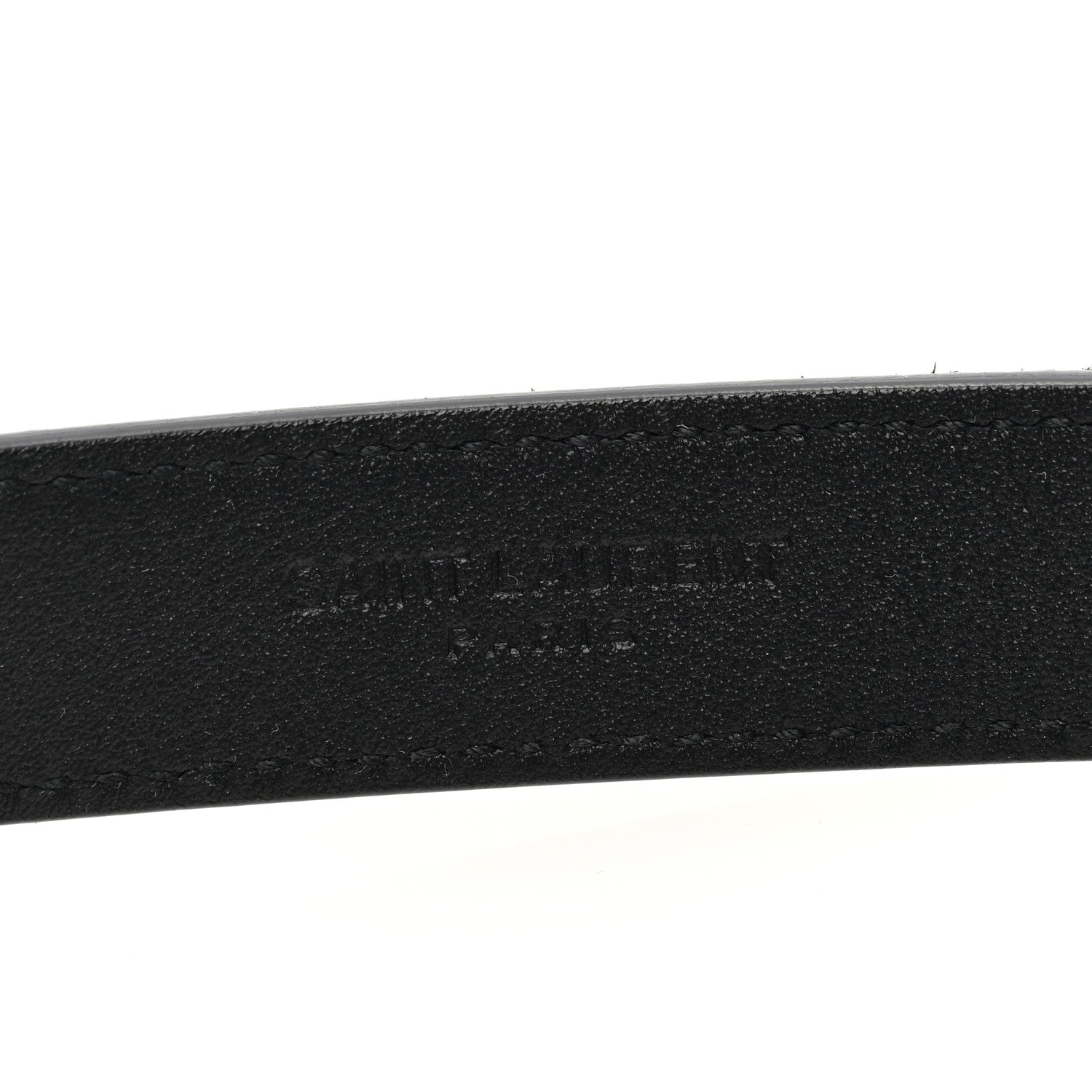 Saint Laurent Suede Calfskin Monogram Square Buckle Belt 85 34 Black 3 of 5
