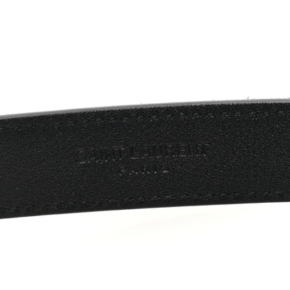 Saint Laurent Suede Calfskin Monogram Square Buckle Belt 85 34 Black 3 of 5