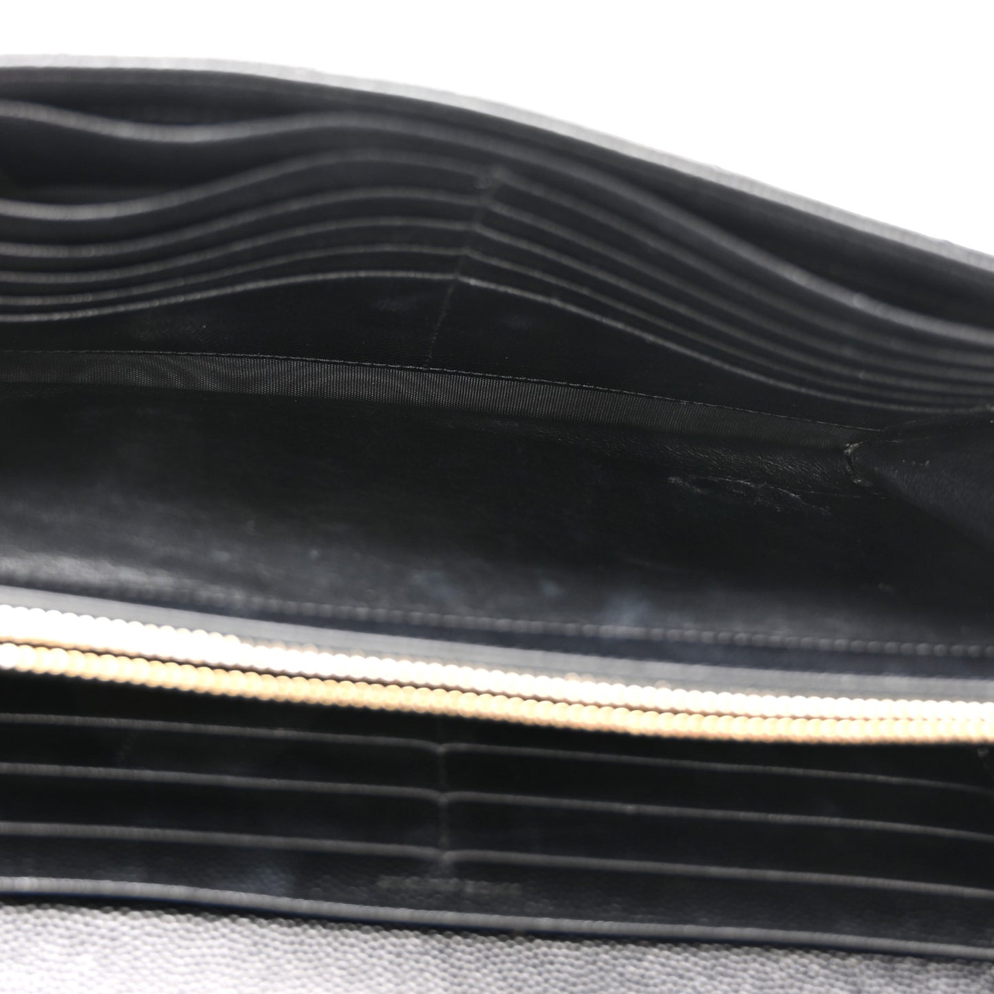 Grain De Poudre Matelasse Chevron Monogram Chain Wallet Black