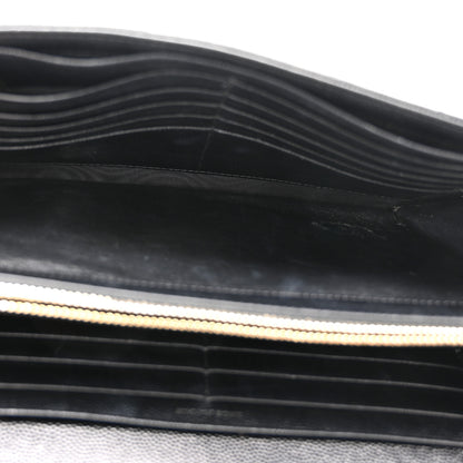 Saint Laurent Grain De Poudre Matelasse Chevron Monogram Chain Wallet Black 5 of 10