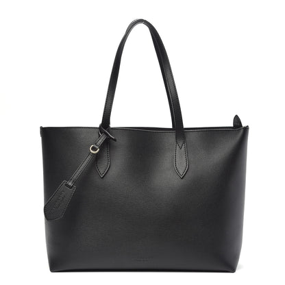 Burberry Grainy Calfskin Haymarket Colours Check Medium Zip Tote Black 1 of 10