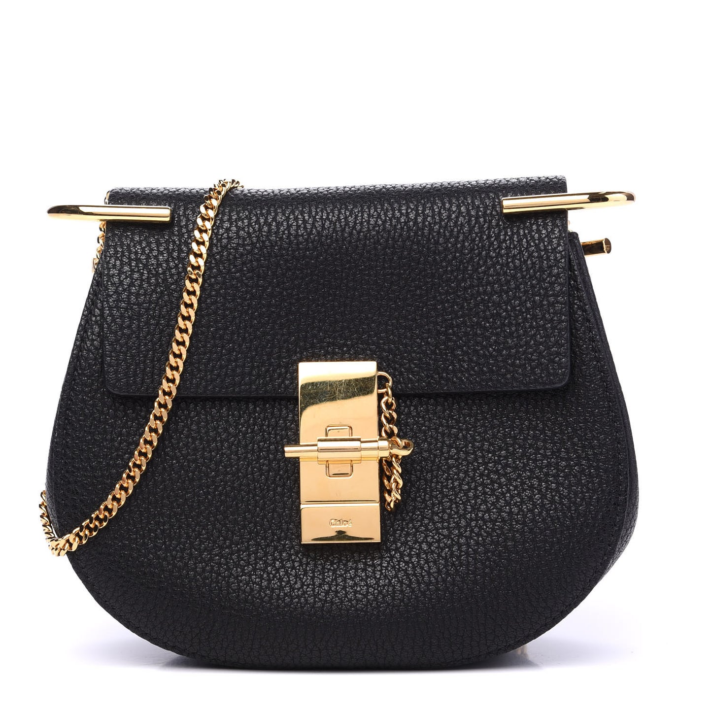 Grained Lambskin Mini Drew Shoulder Bag Black