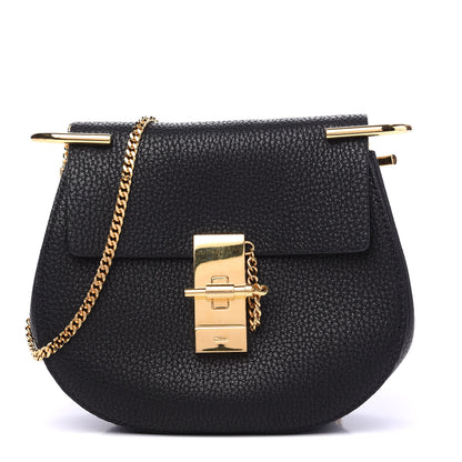 Chloe Grained Lambskin Mini Drew Shoulder Bag Black 1 of 8