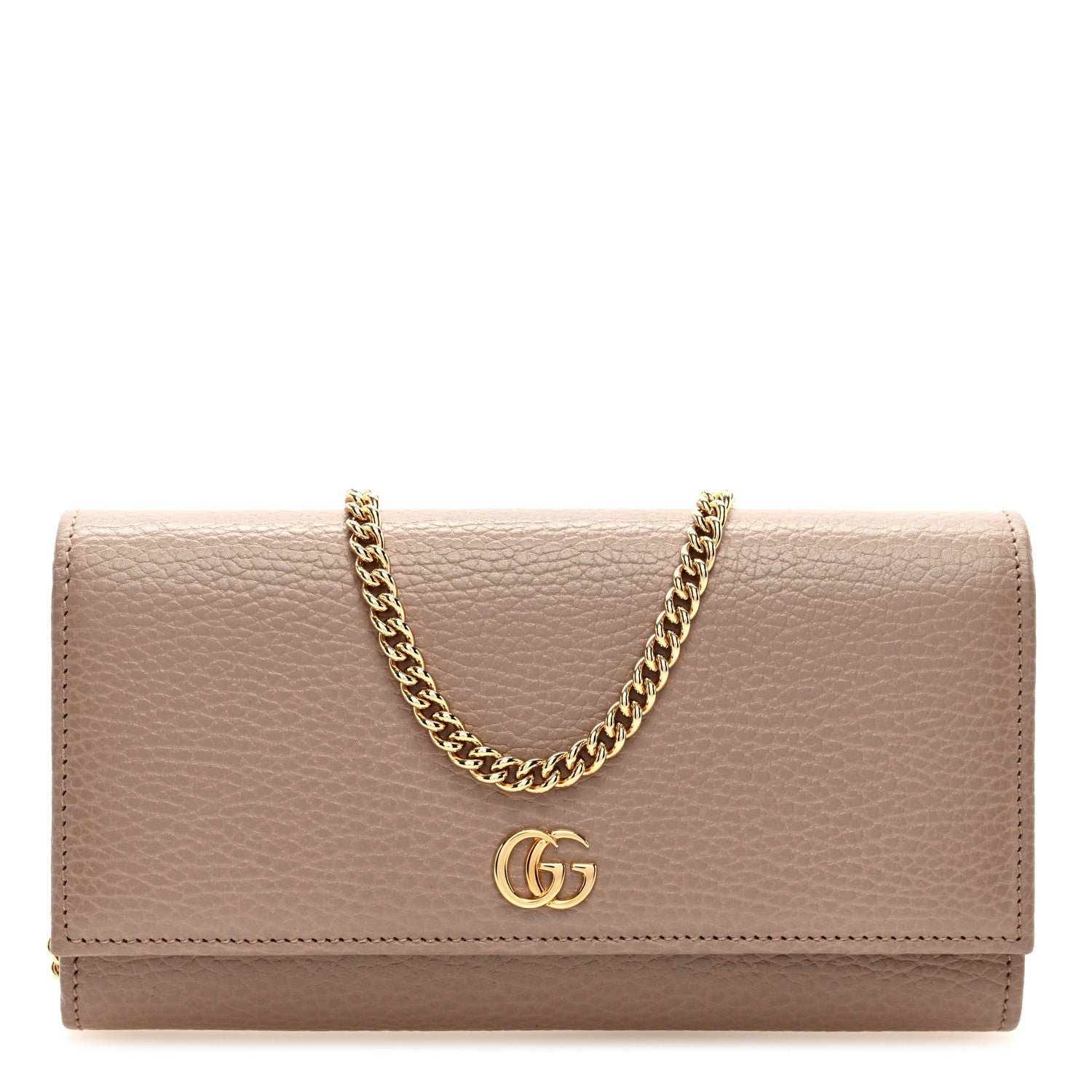 Gucci Dollar Calfskin Petite GG Marmont Wallet Chain Bag Porcelain Rose 1 of 9