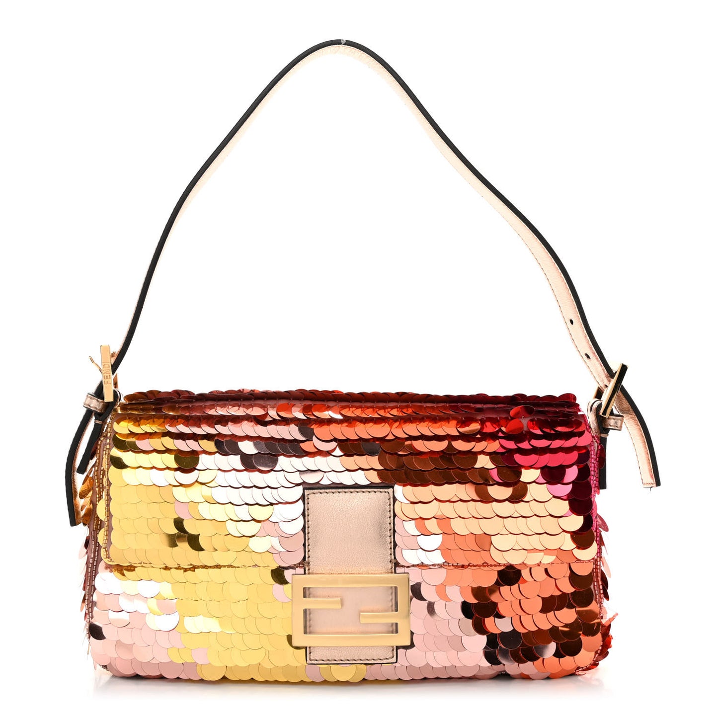 Sequin Paillettes Vitello Laminato Striped Baguette 1997 Multicolor