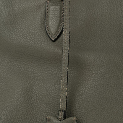 Alexander McQueen Pebbled Calfskin Large Skull Padlock Zip Around Tote Dark Grey 14 of 15
