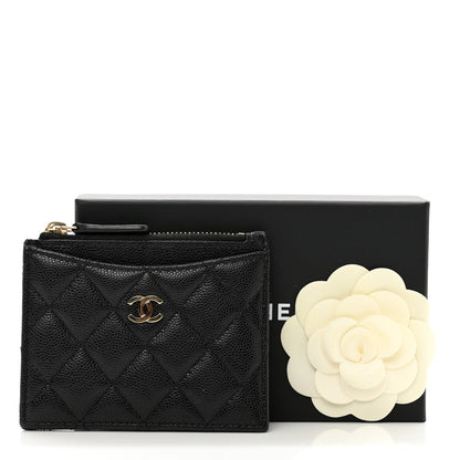 Chanel Caviar Quilted CC Zip Card Holder Black 9 of 9