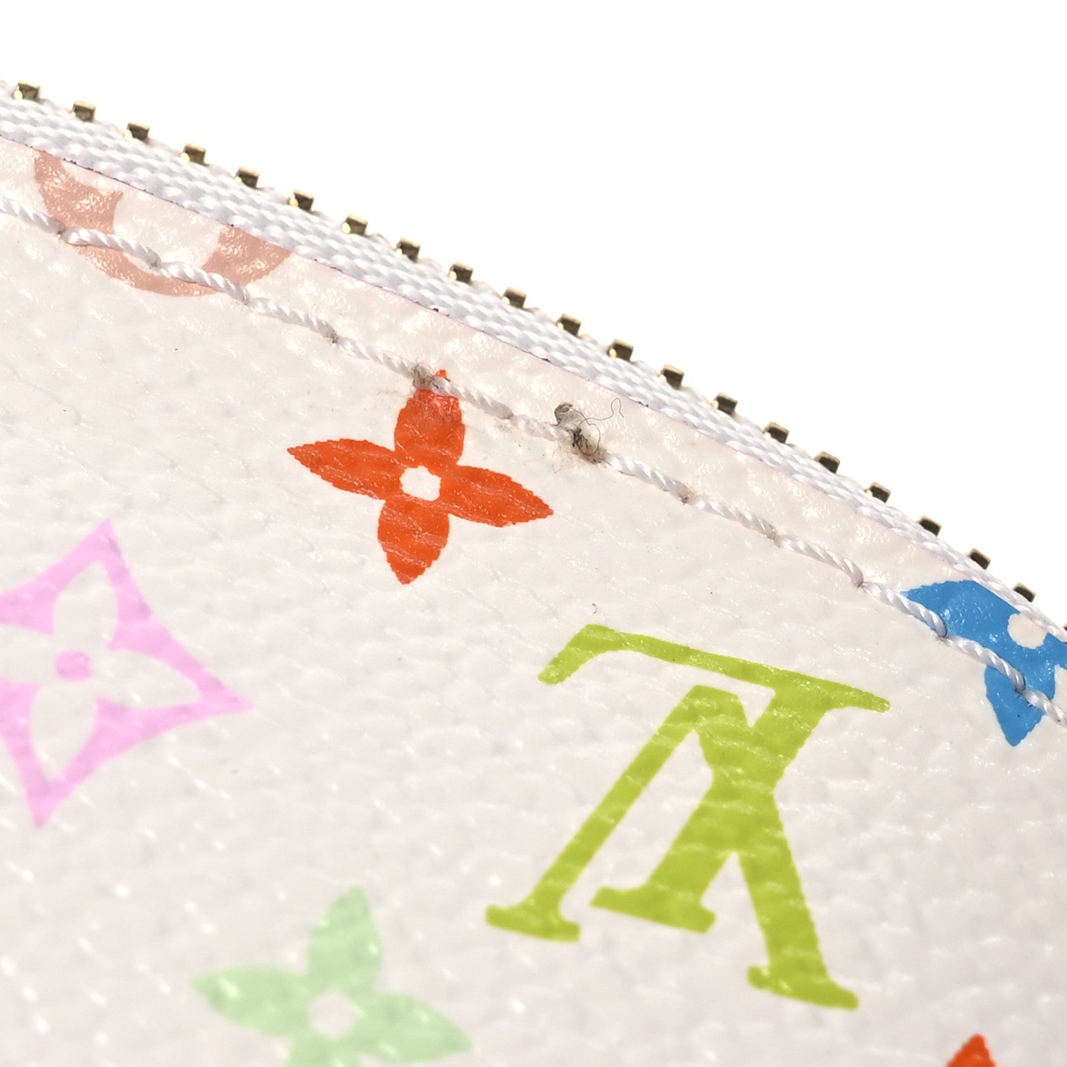 Louis Vuitton Monogram Multicolor Cosmetic Pouch White Litchi 10 of 11