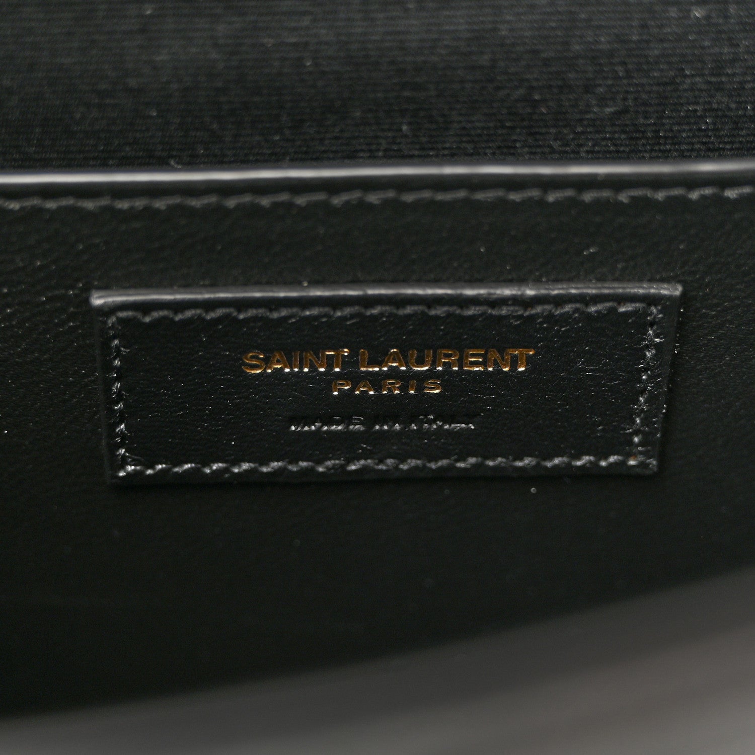 Saint Laurent Shiny Calfskin Crocodile Embossed Manhattan Baguette Black 6 of 10