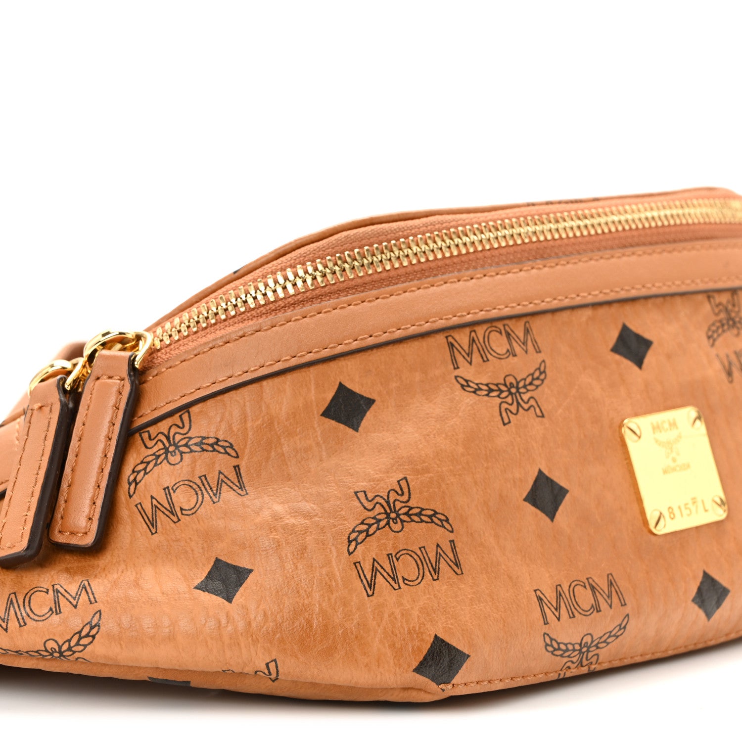 MCM Visetos Small Fusten Belt Bag Cognac 8 of 9