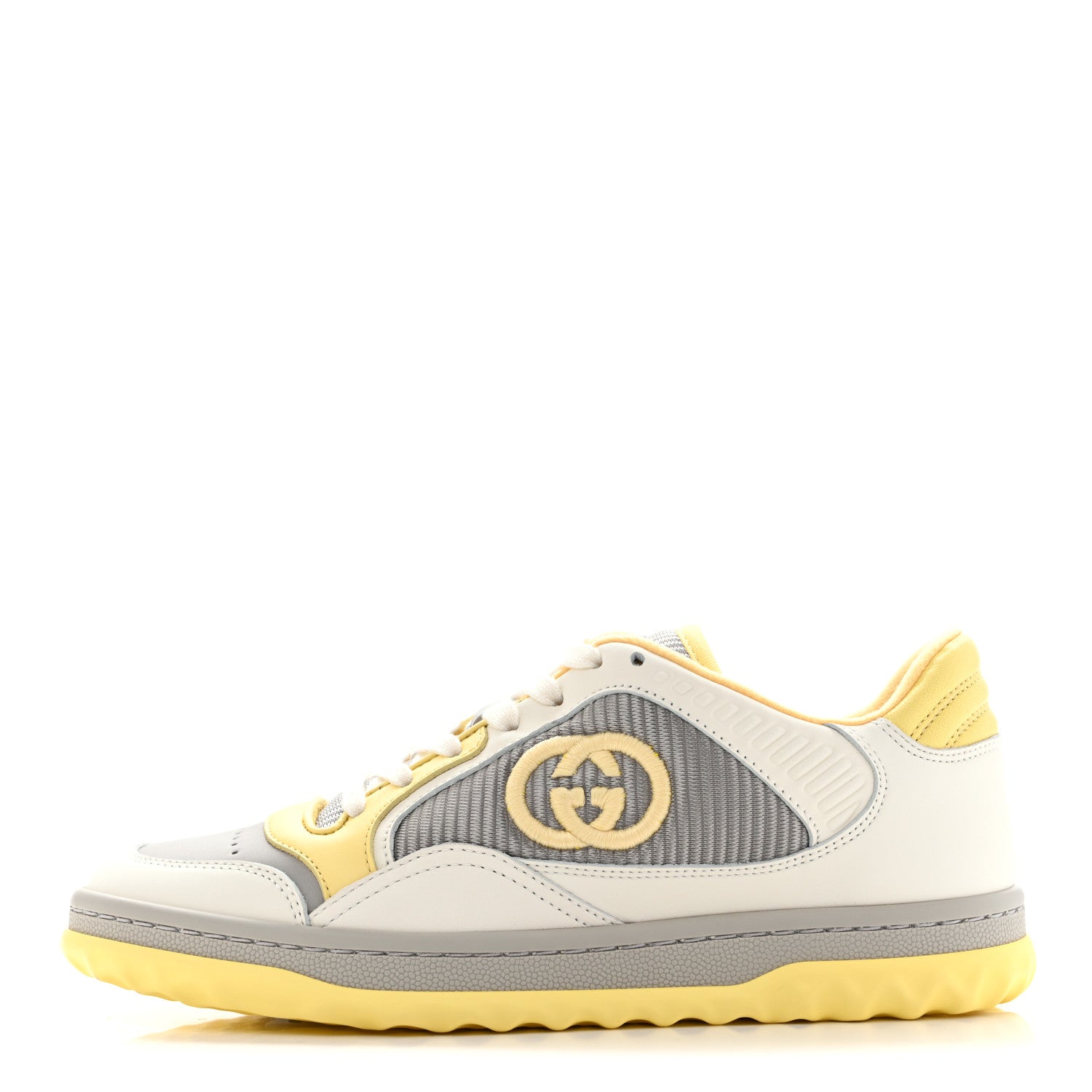 Gucci Dali Soft Calfskin Womens Mac80 Sneakers 35 Off White Grey Sky Yellow 1 of 10